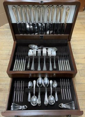 Ellis Sterling Silver Puritan Flatware For 12