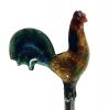 English Art Deco Enamelled Sterling Silver Rooster Cocktail Picks