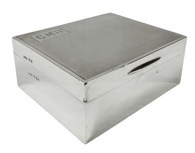 English Art Deco Sterling Silver Box Dated 1926