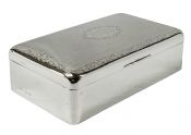 English Art Deco Sterling Silver Box Dated 1929