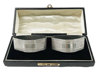 English Art Deco Sterling Silver Napkin Rings
