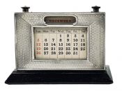 English Art Deco Sterling Silver Perpetual Calendar Dated 1929