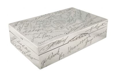 English Art Deco Sterling Silver Signatures Box