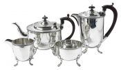 English Art Deco Sterling Silver Tea Set Dated 1930/31