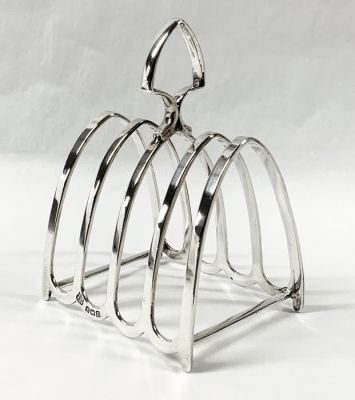 English Art Deco Sterling Silver Toast Rack, From 1928