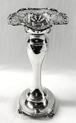 English Art Nouveau Sterling Silver Vase Dated 1906
