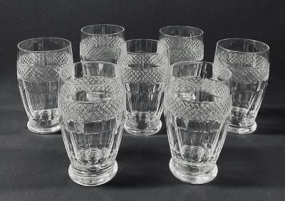 English Cut Crystal Water Tumblers