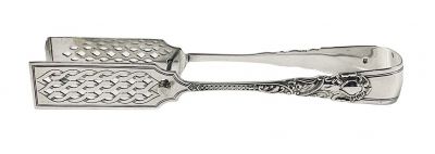 English Sterling Silver Asparagus Tongs Dated 1906