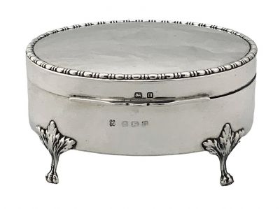 English Sterling Silver Dresser Box Dated 1911