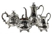 English Sterling Silver Tea Set With O’Flynn Crest