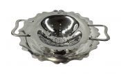 English Sterling Silver Tea Strainer & Stand