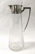 English Sterling Silver & Crystal Claret Jug Dated 1921