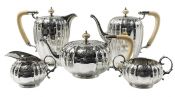 English Sterling Tea Set Dated Sheffield 1937 With Anderson Family Crest