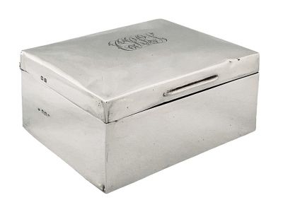 English Sterling  Silver Box Dated 1919