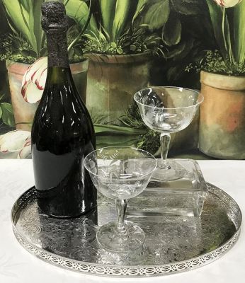 Etched Crystal Champagne Coupes