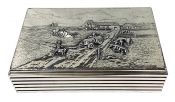 Farmyard Scene Silver Plate Box