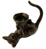 Figural Bronze Cat Chamberstick