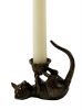 Figural Bronze Cat Chamberstick