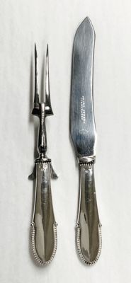 Georg Jensen Beaded Sterling Silver Poultry Carving Set