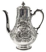 George Angell & Co Sterling Silver Coffee Pot London 1863