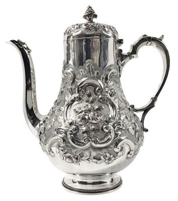 George Angell & Co Sterling Silver Coffee Pot London 1863
