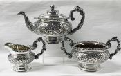 George IV Sterling Silver John & Thomas Settle Tea Set Dated 1823/4