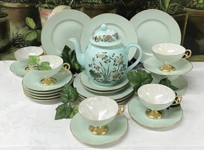 Hand Painted Tillowitz / Limoges Tea Set