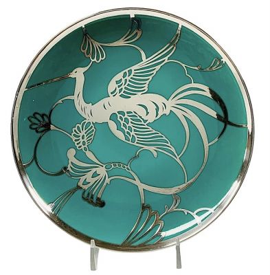 Hutschenreuther Porcelain Spahr Silver Overlay Dish
