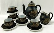 Japanese Porcelain Lithopane Geisha Tea Set