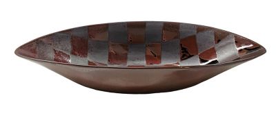 Metallic Glazed Modernist Pottery Bowl