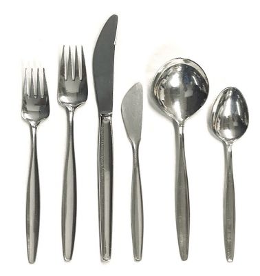 Mid-Century Modern Georg Jensen Cypress Sterling Flatware