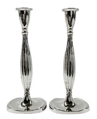 Mid Century Modern Silver Candlesticks 