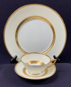 Minton White & Gold Dinner Service For 6