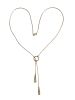 Modern .42ct Prasiolite and Diamond Lariat Necklace in 18kt Yellow Gold