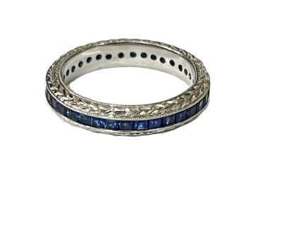 Modern Sapphire Eternity Band