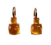 Modern Citrine Doublet Drop Earrings