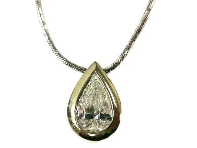 Modern Diamond Pendant with Chain