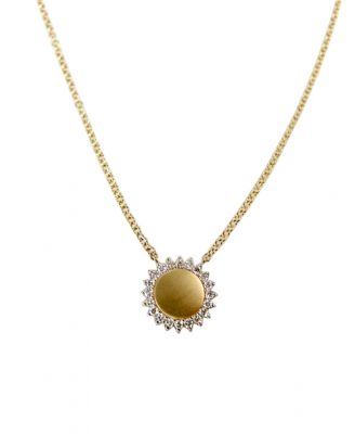 Modern Gold Diamond Sun Necklace
