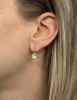 Modern Mother of Pearl and Diamond Drop Earrings