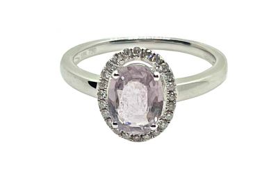 Modern Pink Sapphire and Diamond Ring