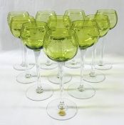 Moser Crystal Hock Wine Glasses