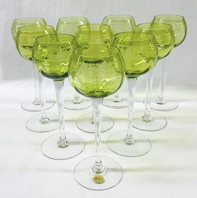 Moser Crystal Hock Wine Glasses