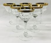 Moser “Lady Hamilton Gold Encrusted” Red Wine/Claret Glasses
