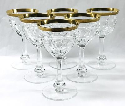 Moser “Lady Hamilton Gold Encrusted” Water Goblets