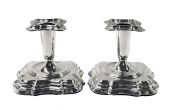 Norwegian Silver Candlesticks, 830 Fine Silver, Mid 20th Century 