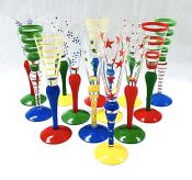 Orrefors Clown Pattern Hand Painted Schnapps Glasses