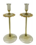 Pauly & c. Murano Glass Sunflower Candlesticks 