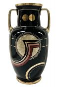 Period Art Deco Enamelled Glass Vase