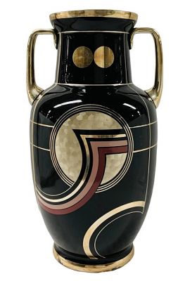 Period Art Deco Enamelled Glass Vase