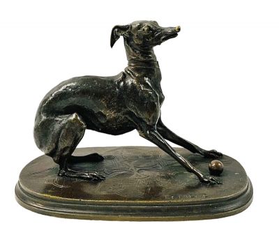 Pierre-Jules Mene Bronze Whippet 